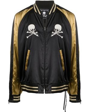 MASTERMIND WORLD Skull Print Bomber Jacket - Black