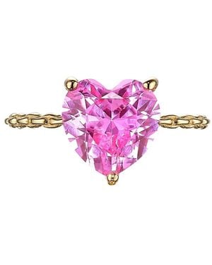 Anabela Chan 9Kt Mini Heart Sapphire Ring - Pink
