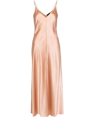 Voz V-Neck Slip Silk Dress - Pink