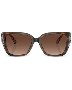 Michael Kors Acadia Rectangle-Frame Sunglasses - Brown
