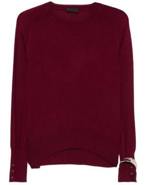 Liu Jo Button-Cuff Knitted Jumper - Purple