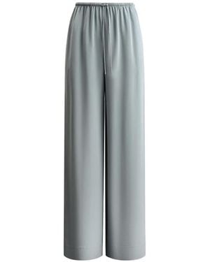 12 STOREEZ Alice Drawstring Silk Trousers - Grey