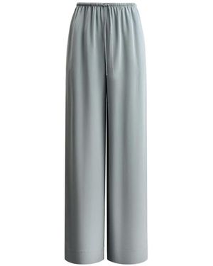 12 STOREEZ Alice Drawstring Silk Trousers - Grey
