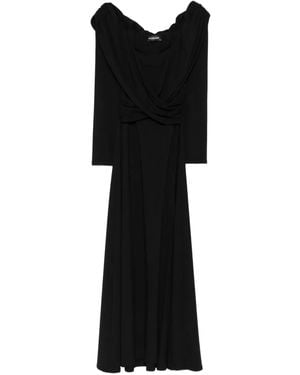 ROSERRY Tuscany Off-Shoulder Wrap Midi Dress - Black