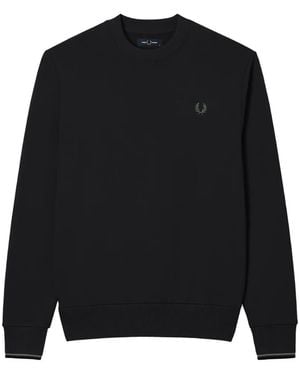 Fred Perry Laurel Wreath Embroidered Sweater - Black