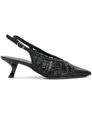 Toni Pons Woven Leather Slingback Pumps - Black