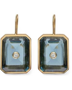 Lizzie Fortunato Pendientes Tile Con Topacio - Azul