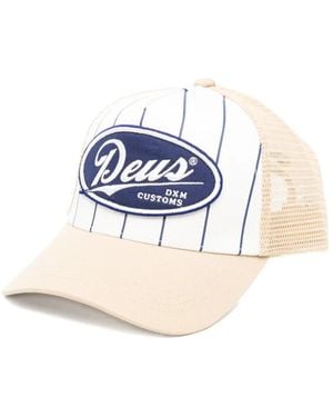 Deus Ex Machina Striped Logo-Patch Baseball Cap - Blue
