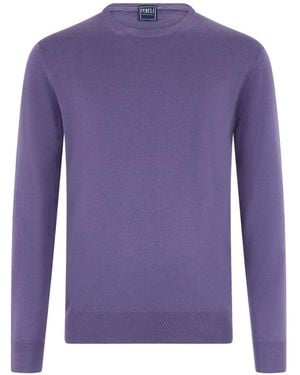 Fedeli Crew-Neck Cashmere Jumper - Purple