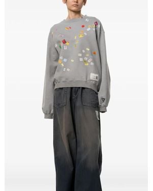 Maison Mihara Yasuhiro Jersey Con Etiqueta De Precio Estampada - Negro