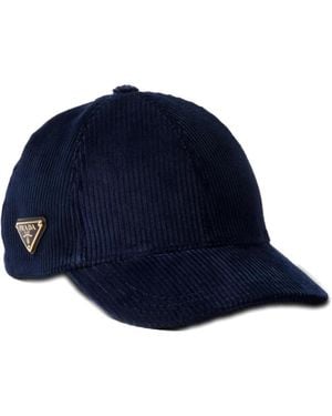 Prada Corduroy Baseball Cap - Blue