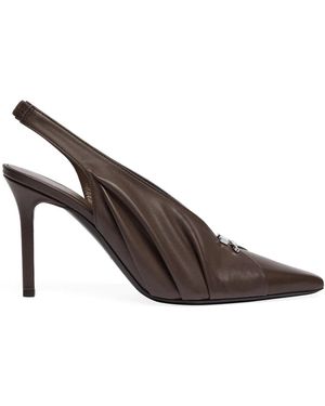 Courreges 90Mm Draped Slingback Court Shoes - Brown