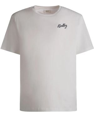 Bally Logo-Embroidered Organic Cotton T-Shirt - White