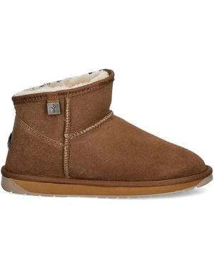 EMU Bottines À Plaque Logo - Marron