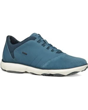 Geox Nebula Leather Mesh Trainers - Blue