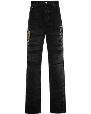 Amiri Varsity Straigh-Leg Jeans - Black