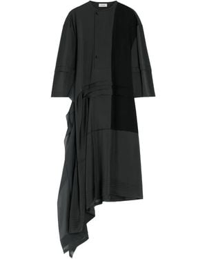 Lemaire Asymmetrical Pleated Blouse Dress - Black