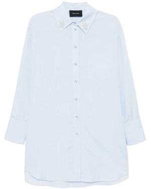 Simone Rocha Camisa con detalle de perlas - Blanco
