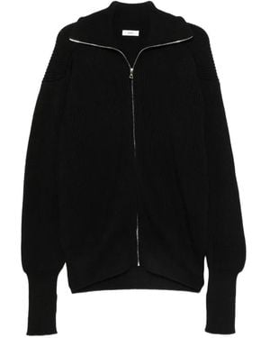 Rier Gerippter Cardigan Mit Reißverschluss - Schwarz