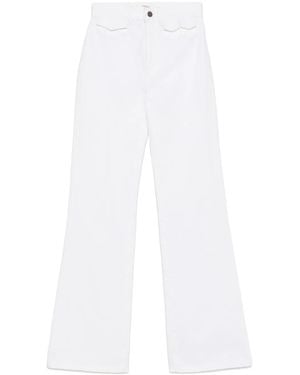 Chloé Vaqueros Acampanados De Talle Alto - Blanco