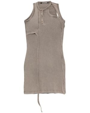 OTTOLINGER Cut-Out Ribbed Mini Dress - Grey