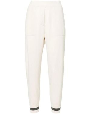 Brunello Cucinelli テーパード ニットパンツ - ホワイト