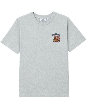 Chocoolate Bear-Print T-Shirt - Grey