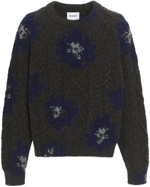 Barrie Floral-Intarsia Jumper - Blue