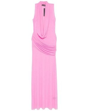 David Koma Semi-Sheer Maxi Gown - Pink
