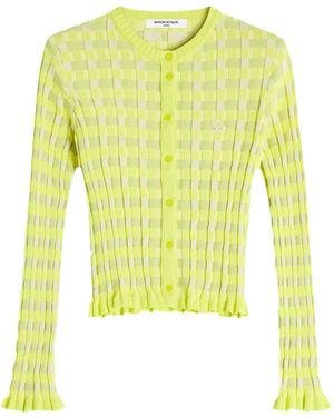 Maison Kitsuné Cárdigan A Cuadros - Amarillo
