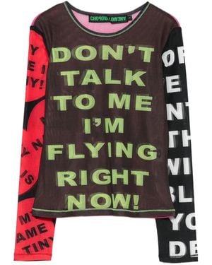Chopova Lowena Don'T Talk To Me Mesh Top - Green