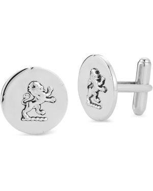 Mateo Lion Coin Cufflinks - White