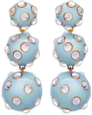 Oscar de la Renta Sphere Stone Earrings - Blue