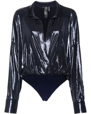 Norma Kamali Shirt Bodysuit - Blue