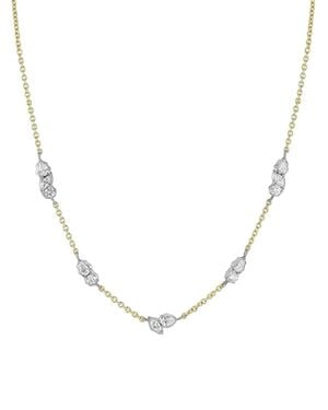 Jade Trau 18K And Platinum Posey Two-Tone Station Diamond Necklace - Natural