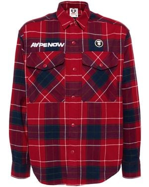 Aape By A Bathing Ape Checked Shirt - Red