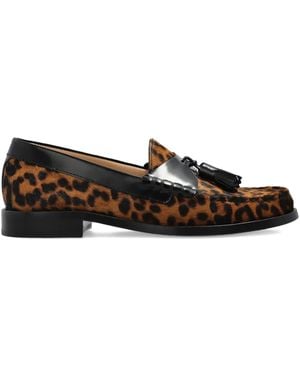 Stuart Weitzman Lottie leopard-print tassel loafers - Braun