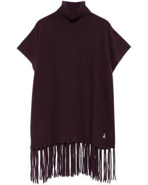 Patrizia Pepe Mock-Neck Fringe Top - Purple