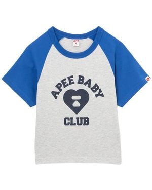 AAPE BY A BATHING AP Graphic Raglan Tee - Blue
