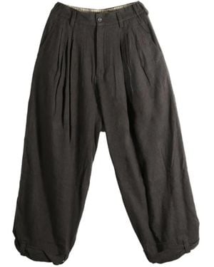Ziggy Chen Pleated Wide-Leg Trousers - Grey