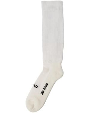 Rick Owens Logo-Print Socks - White