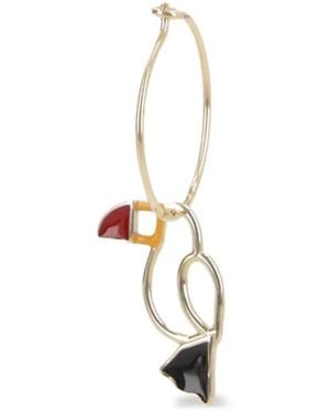 Aliita Boucle D'Oreille En 9Ct À Breloque Perroquet - Blanc