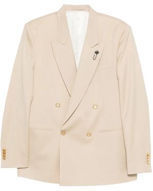 Lardini Double-Breasted Blazer - Natural