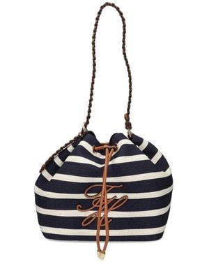 Tommy Hilfiger Striped Braided-Strap Shoulder Bag - Blue