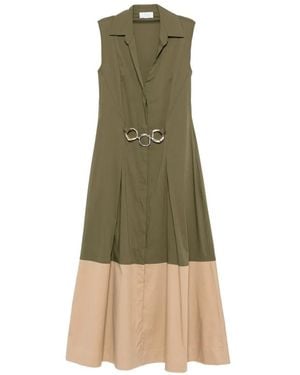 Clips Colour-Block Midi Dress - Green
