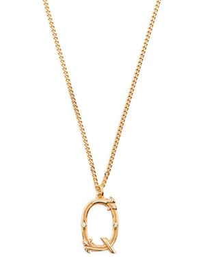 Emanuele Bicocchi Q Letter Pendant Necklace - Metallic
