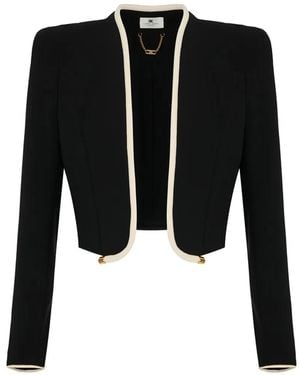 Elisabetta Franchi 3D Piping-Detail Jacket - Black