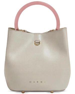 Marni Pannier Beuteltasche Aus Leder - Weiß