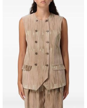 Emporio Armani Double-Breasted Waistcoat - Natural