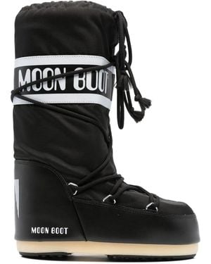 Moon Boot Icon Panelled Waterproof Boots - Black